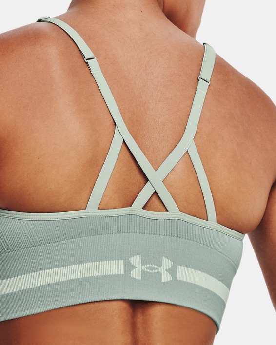 Women's UA Seamless Low Long Sports Bra in Gray image number 8